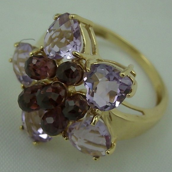 10K Lilac Quartz & Rhodolite 6.04ct Ring - Picture 11 of 11